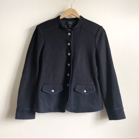 J. Crew Navy Blue Military Style button blazer - Picture 1 of 7